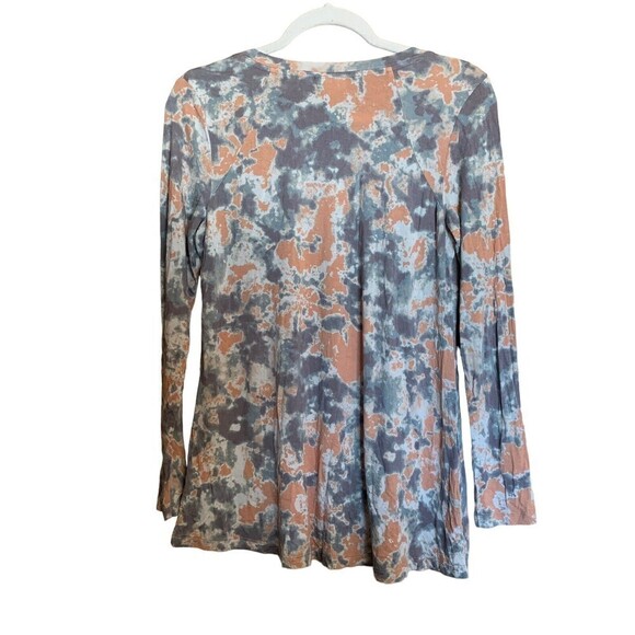 LOGO By Lori Goldstein Womens Size XS Multicolor Print Abstract Stretch Blouse - Picture 3 of 4